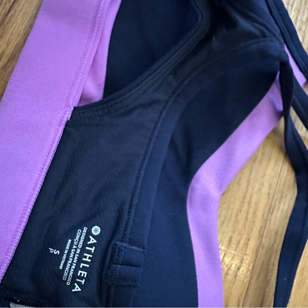 Athleta two toned Navy Blue and Purple Sports Bra, NWOT, small - Picture 6 of 8